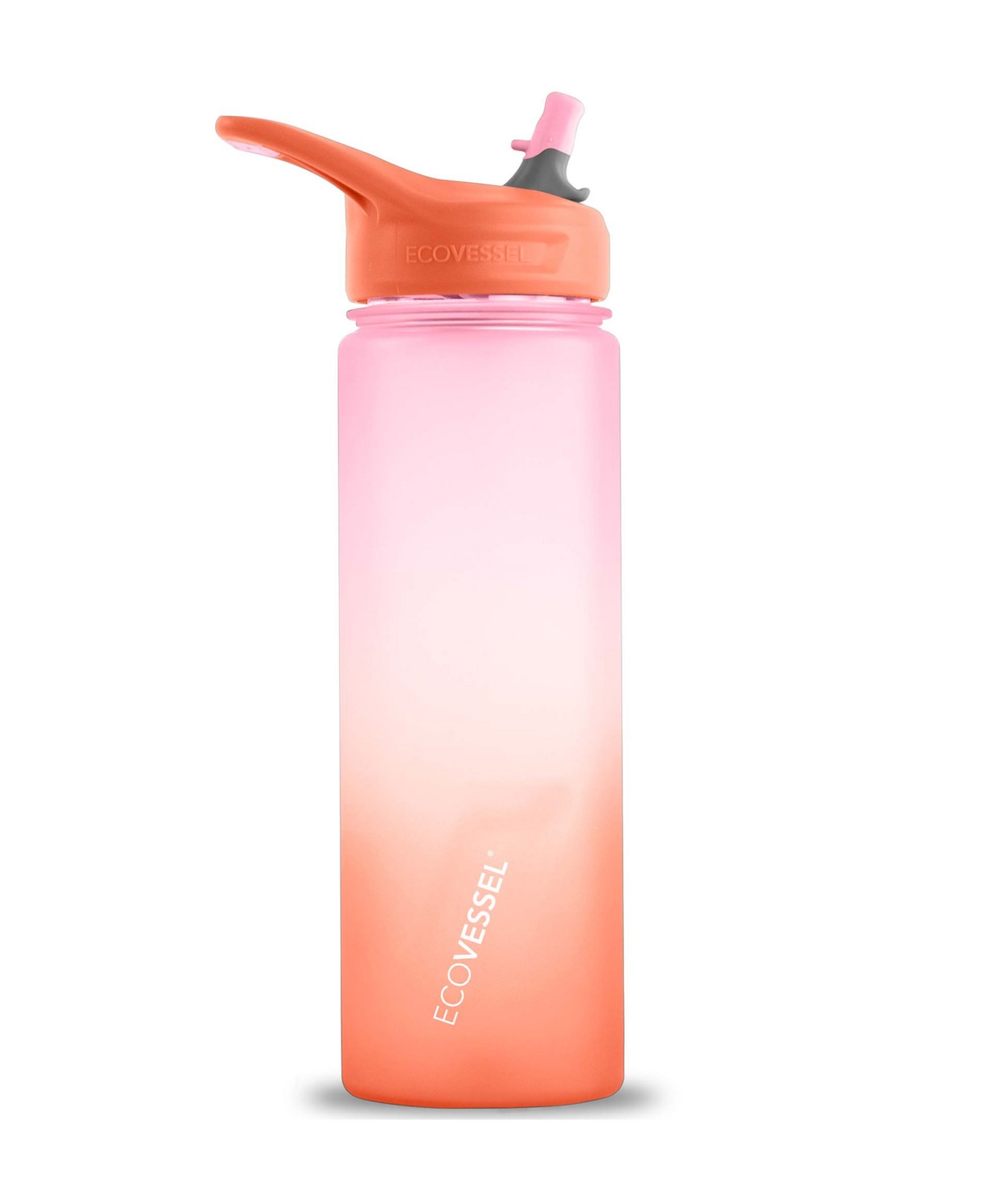 Ecovessel Wave Eastman Tritan Plastic Bottle With Flip Straw Lid, 24 oz In Coral Sand