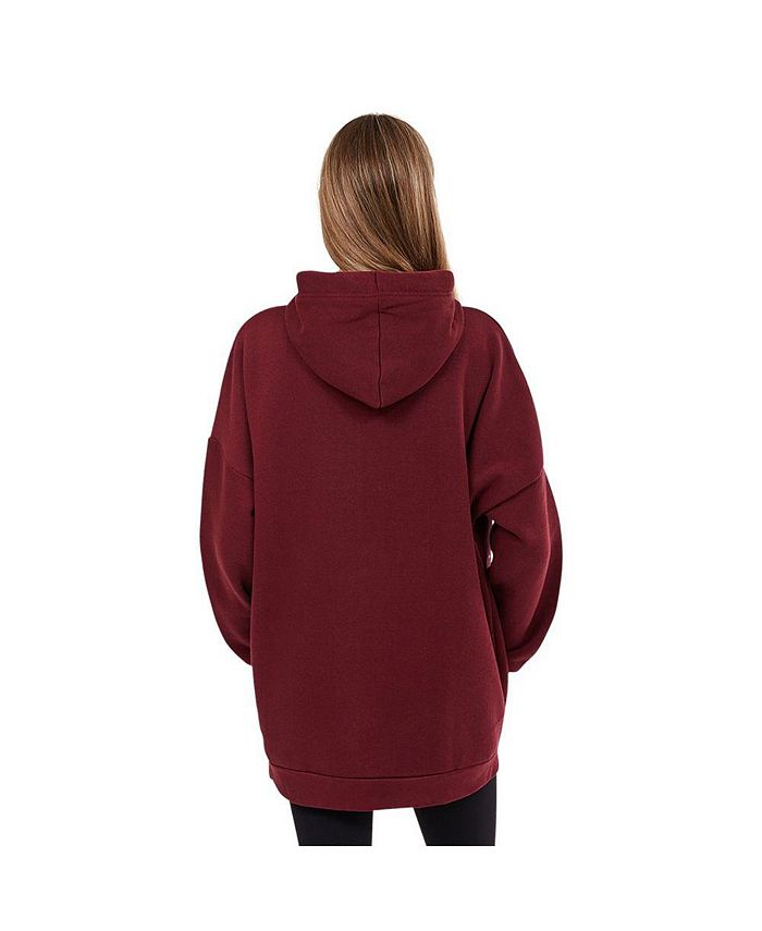 Bench DNA Bench Dayla womens hoodie oversize burgundy with blue logo at
