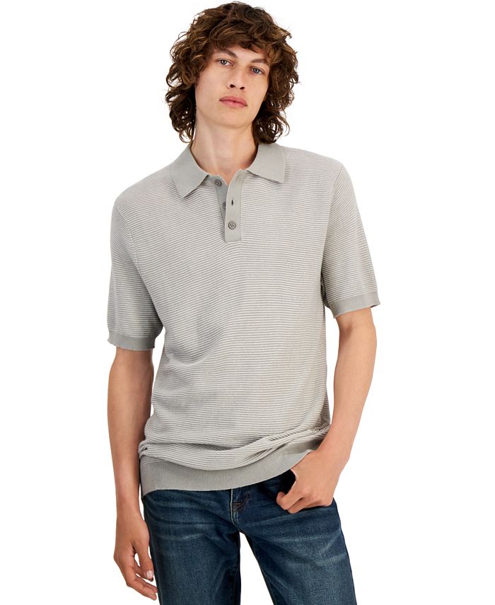 And Now This Men's Short-Sleeved Polo Twist Sweater, Created for Macy's ...