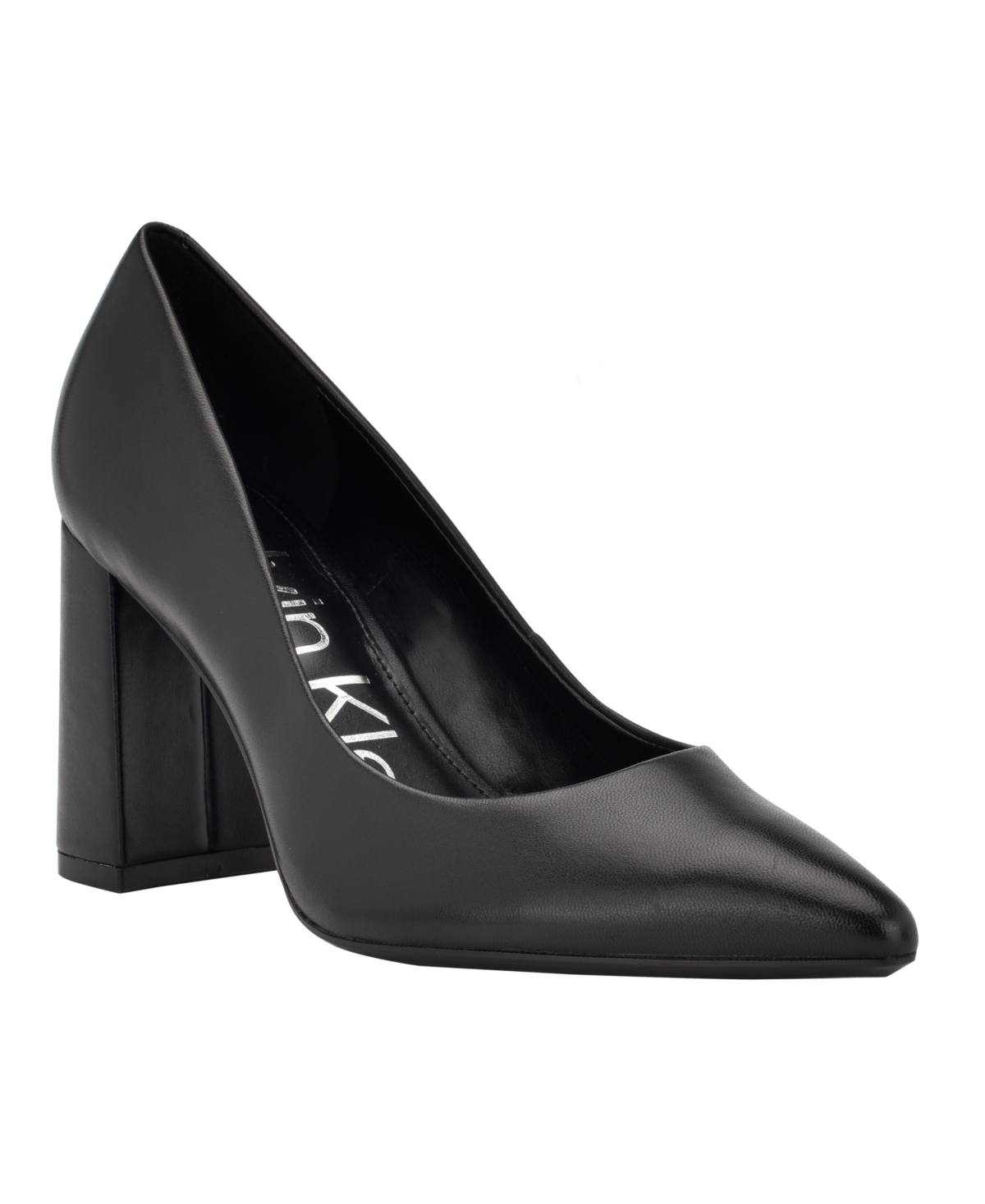 Calvin Klein Women's Jasmine Pointy Toe Slip-on Dress Pumps Women's Shoes In Black Leather
