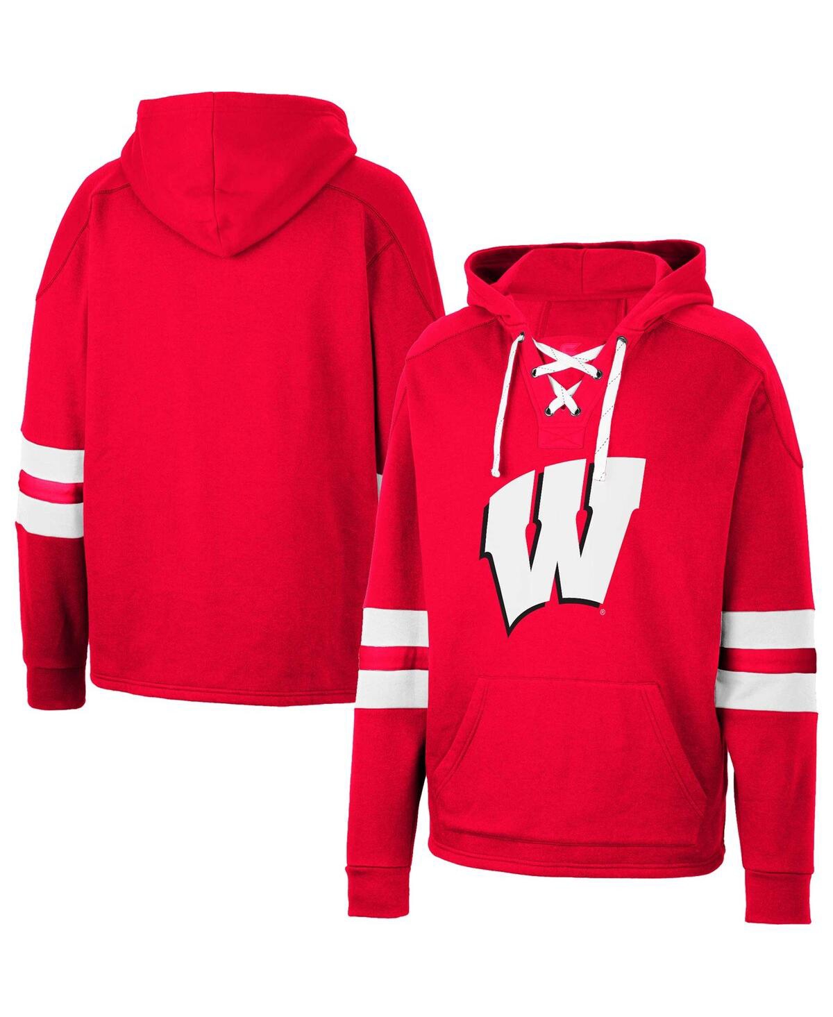 Colosseum Men's Red Wisconsin Badgers 2.0 Lace-up Pullover Hoodie