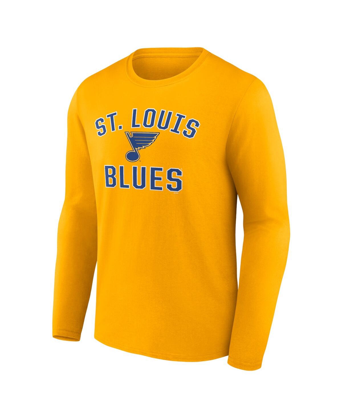 Shop Fanatics Men's  Gold St. Louis Blues Team Victory Arch Long Sleeve T-shirt