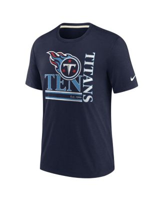 Men's Navy Tennessee Titans Wordmark Logo Tri-Blend T-shirt