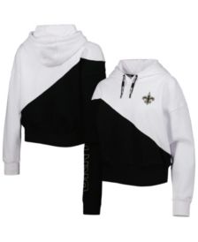 New Orleans Saints Women's Hooded Crop Sweatshirt - Black/White/Grey –  Refried Apparel