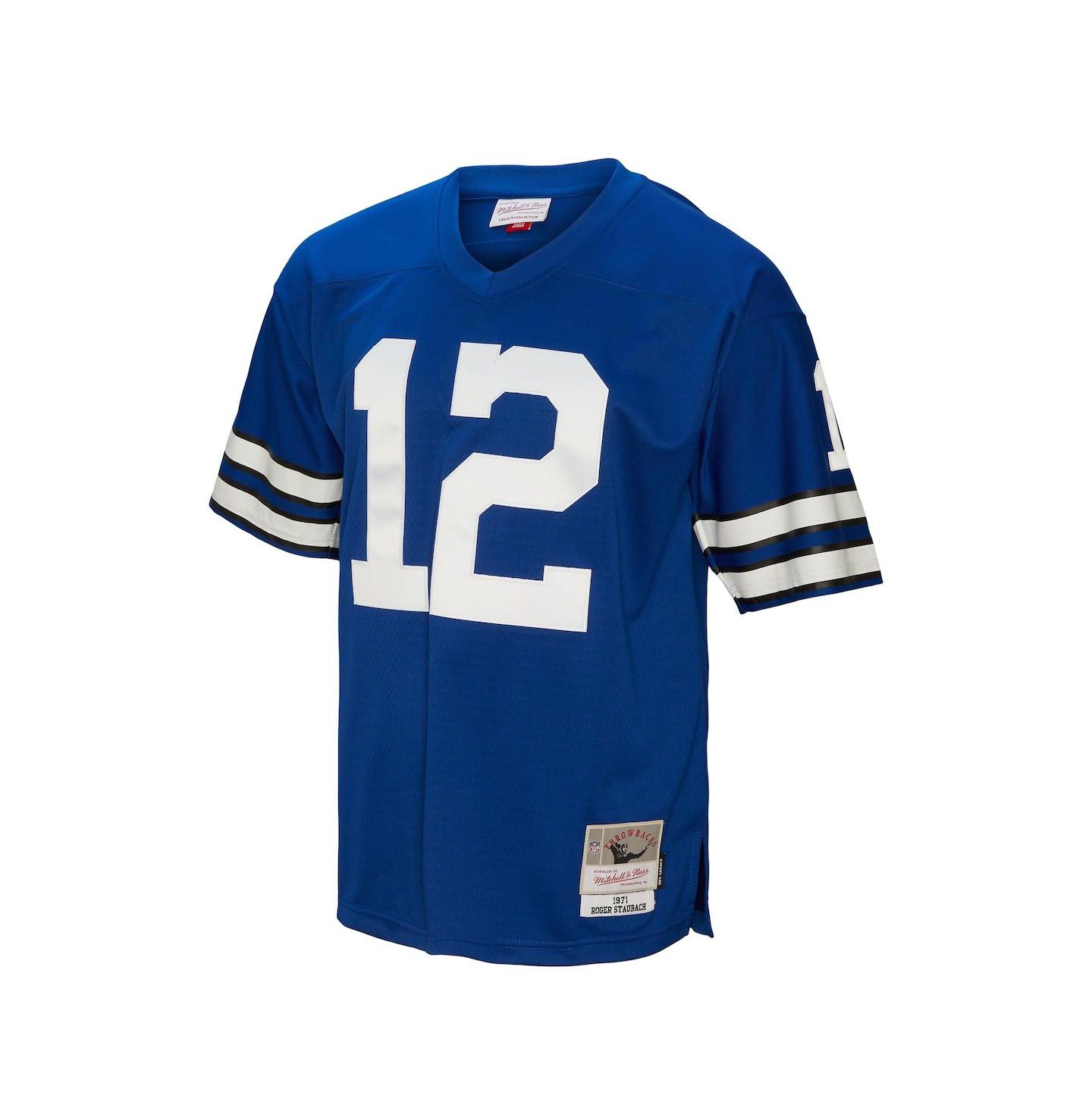 Мужской топ Mitchell & Ness Roger Staubach Royal Dallas Cowboys 1971 Legacy Replica Jersey — фото 3