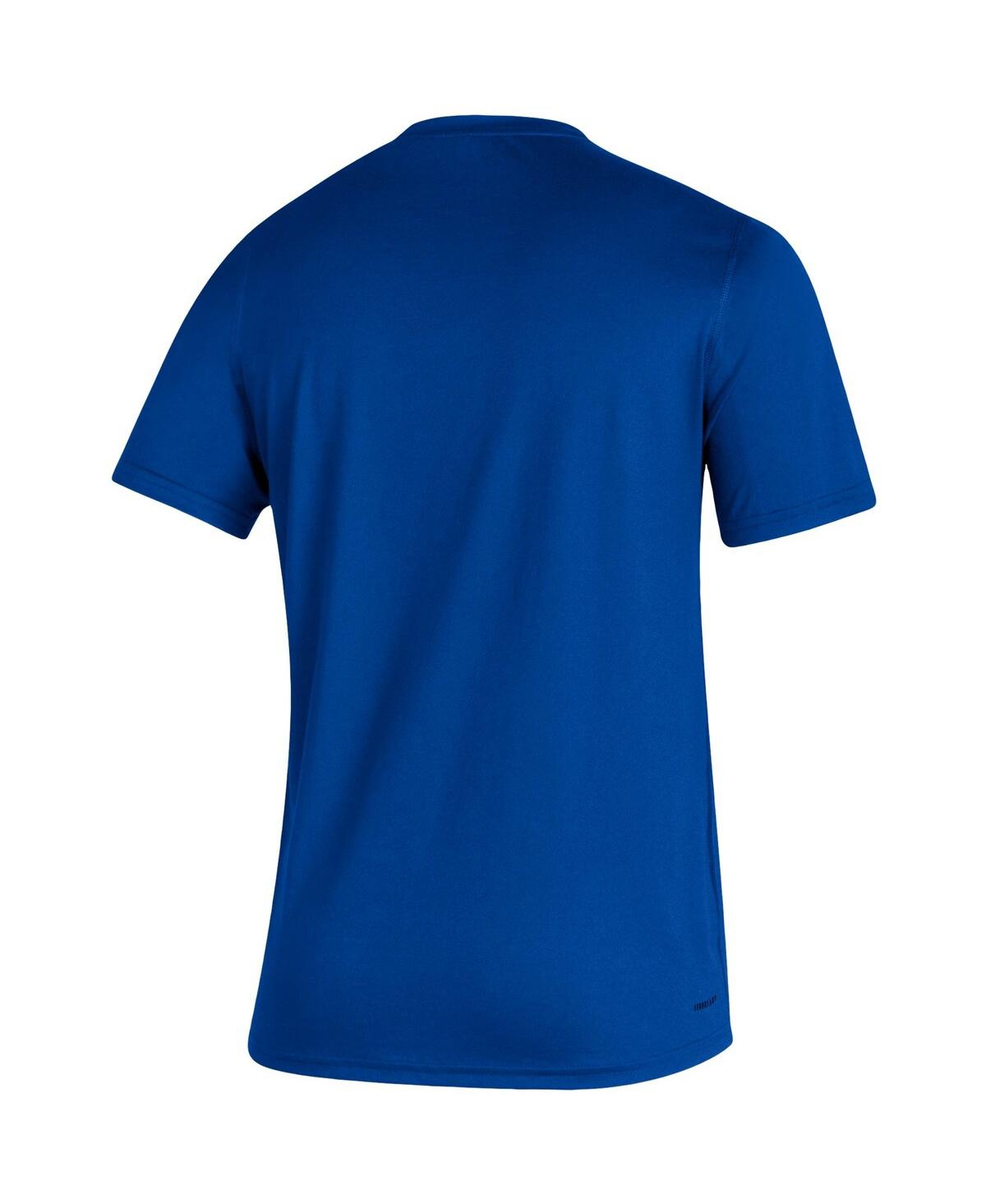 Shop Adidas Originals Men's Adidas Royal Kansas Jayhawks Sideline Locker Tag Creator Aeroready T-shirt