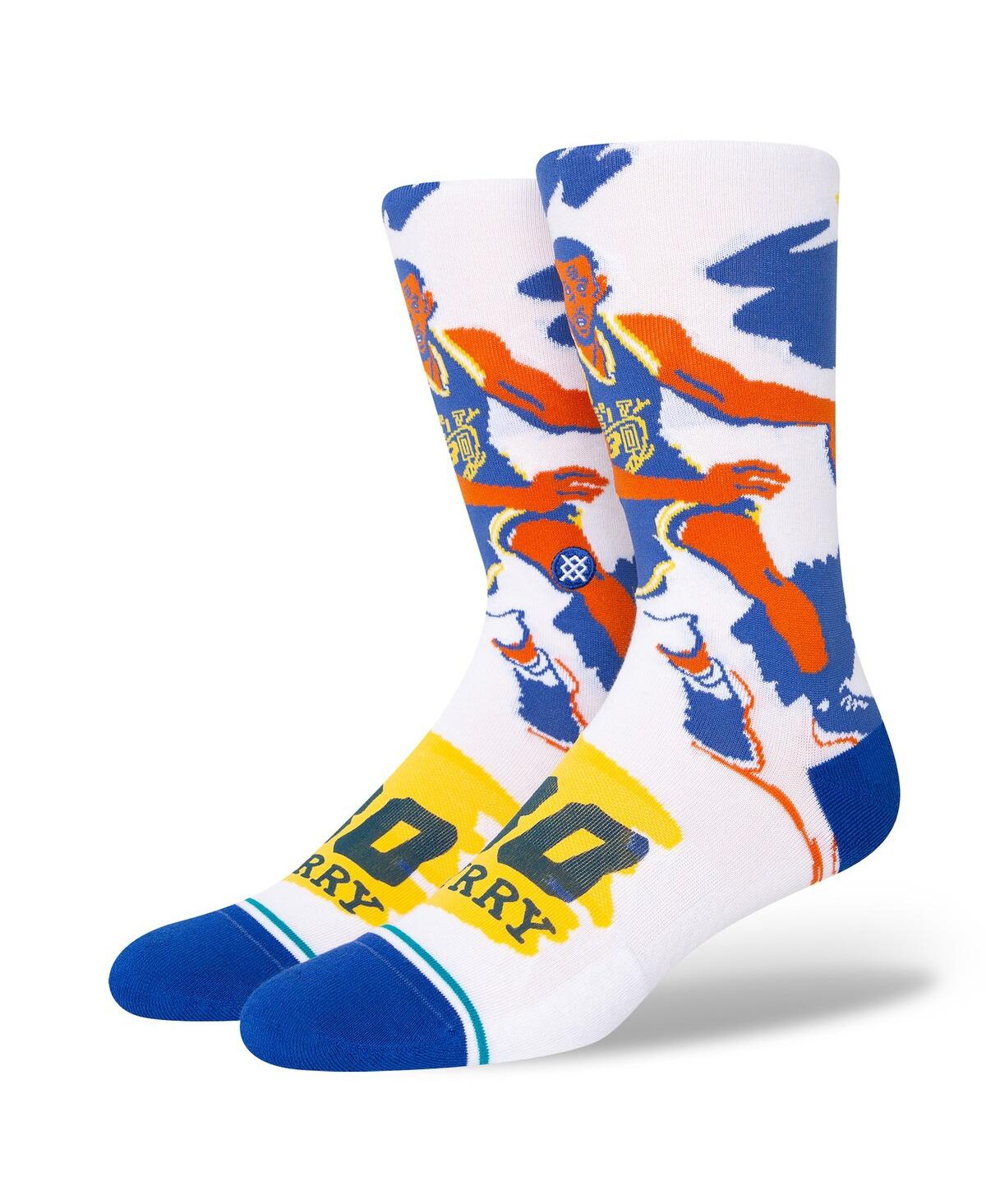 Stance Men's  Stephen Curry Golden State Warriors Player Paint Crew Socks In White