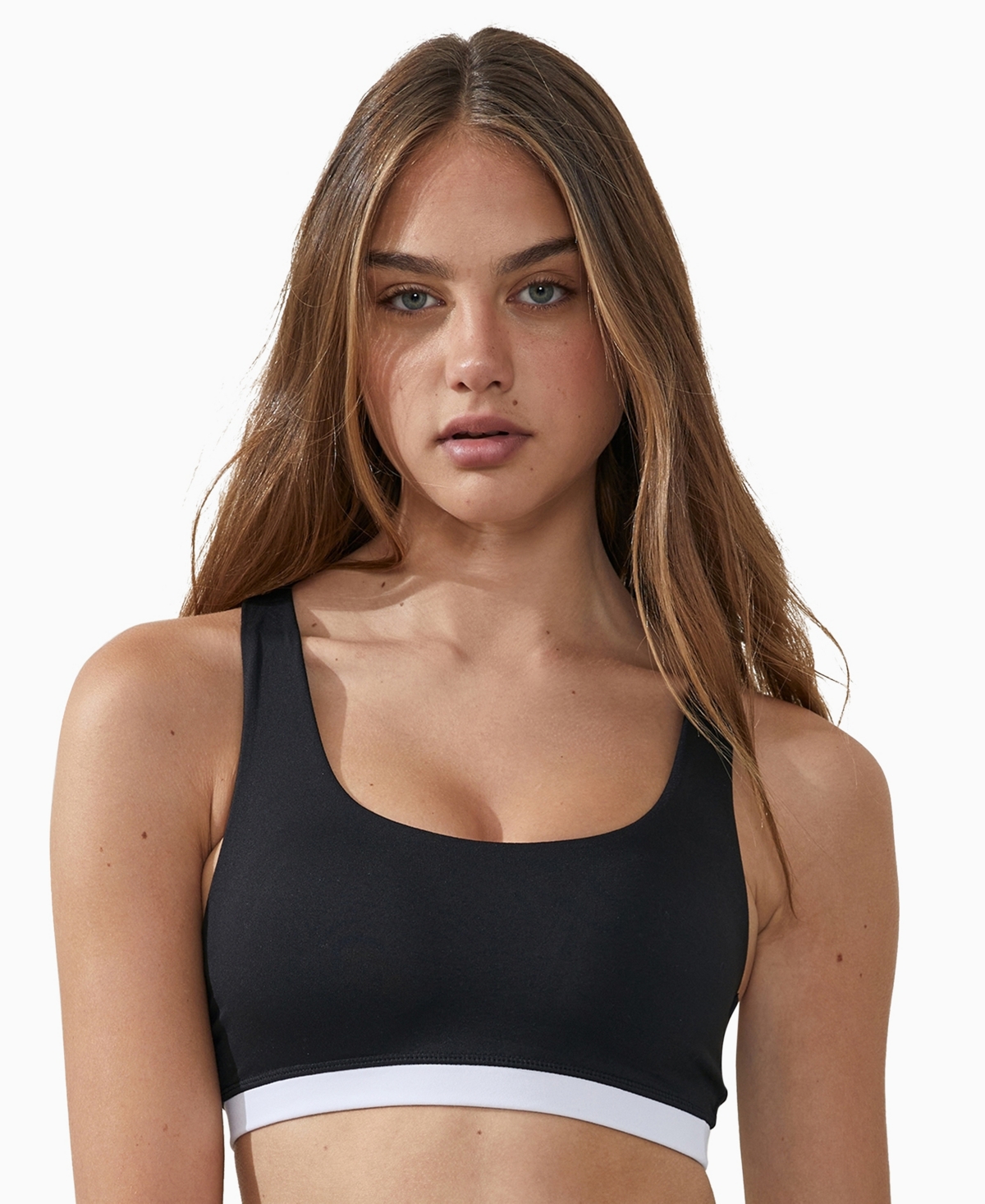 Cotton On Body Women's Strappy Sports Crop Top In Black/white Bind