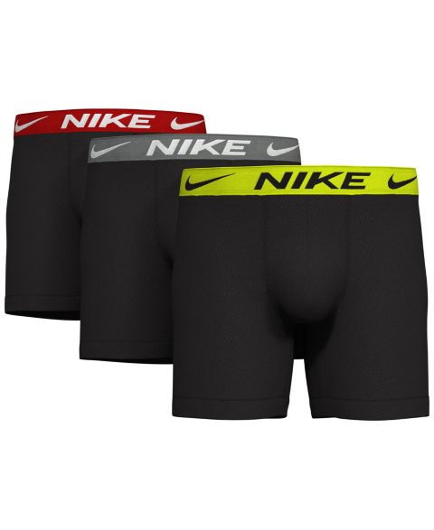 Трусы-боксеры Dri-FIT для мужчин, 3 шт. — Nike, цвет: Чёрный / Зелёный