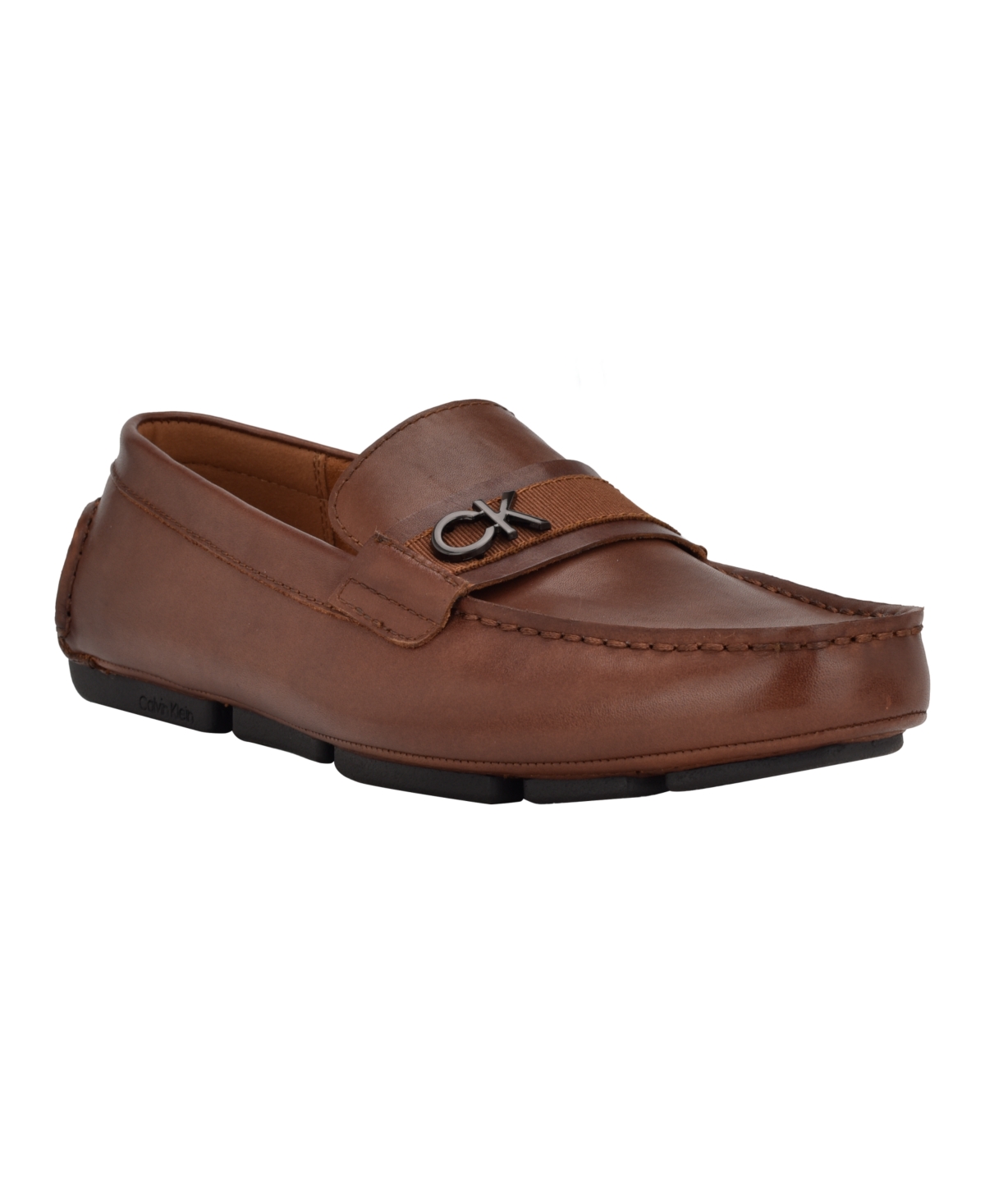 Calvin Klein Men's Martin Casual Slip-on Loafers In Medium Brown Leather