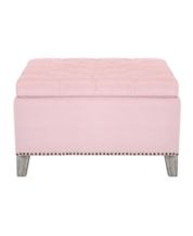 Westintrends 21.6 Wide Square Upholstered Cushion Ottoman Foot Stool