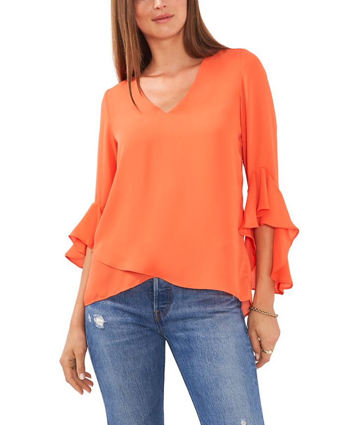 Vince Camuto Women's Vneck Flutter Sleeve Blouse Macy's