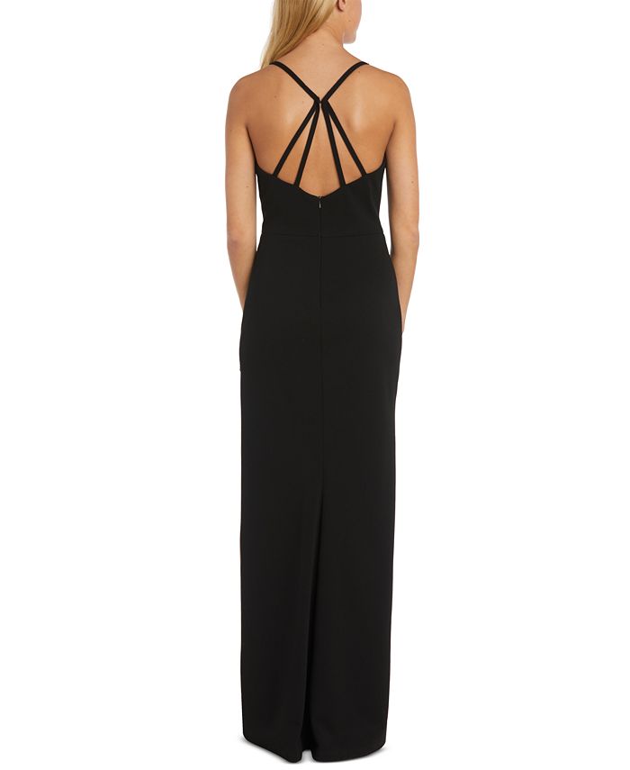 Robe Dos Nu Longue En Velours La Femme - Taille 2 - Noire - Soirée Formelle - Neuf Sans étiquette