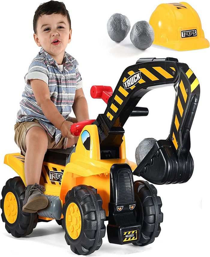 Play22 Toy Tractors For Kids Ride On Excavator Includes Helmet with