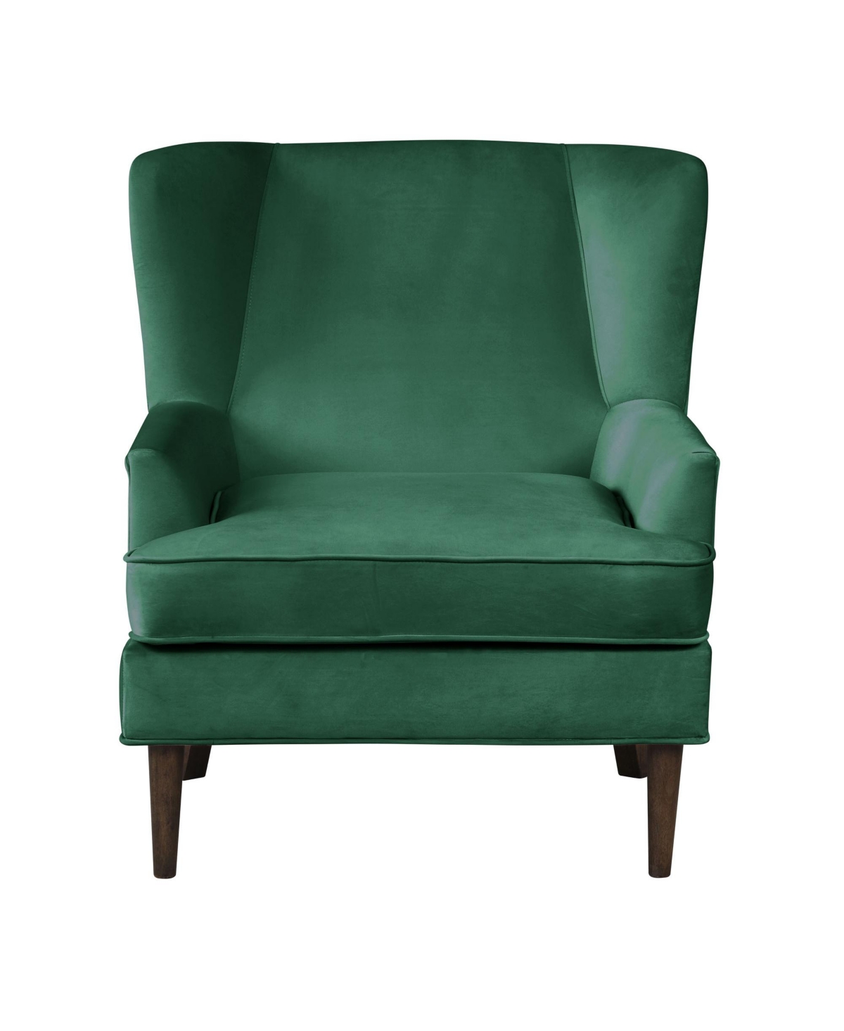 Lifestyle Solutions 37.8" Wood, Steel, Foam, Velvet And Polyester Mere Wing Back Accent Chair In Green