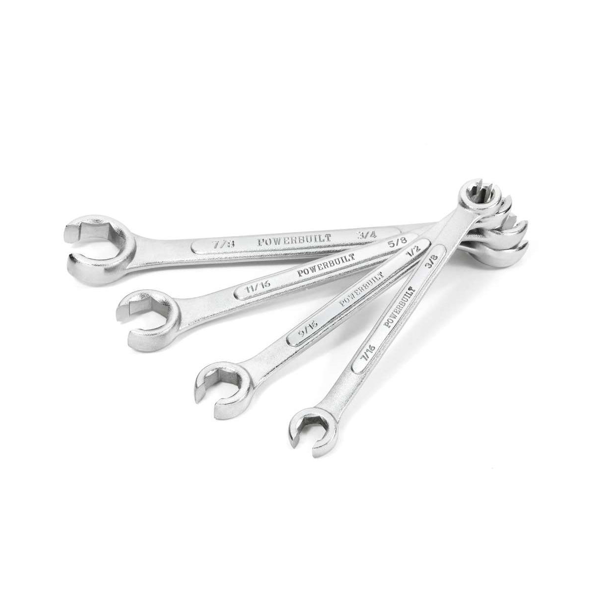 4 Piece Sae Flare Nut Wrench Set - Silver