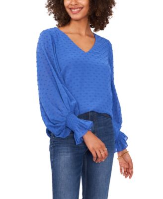 Vince Camuto - Clip-Dot Smocked-Cuff Top