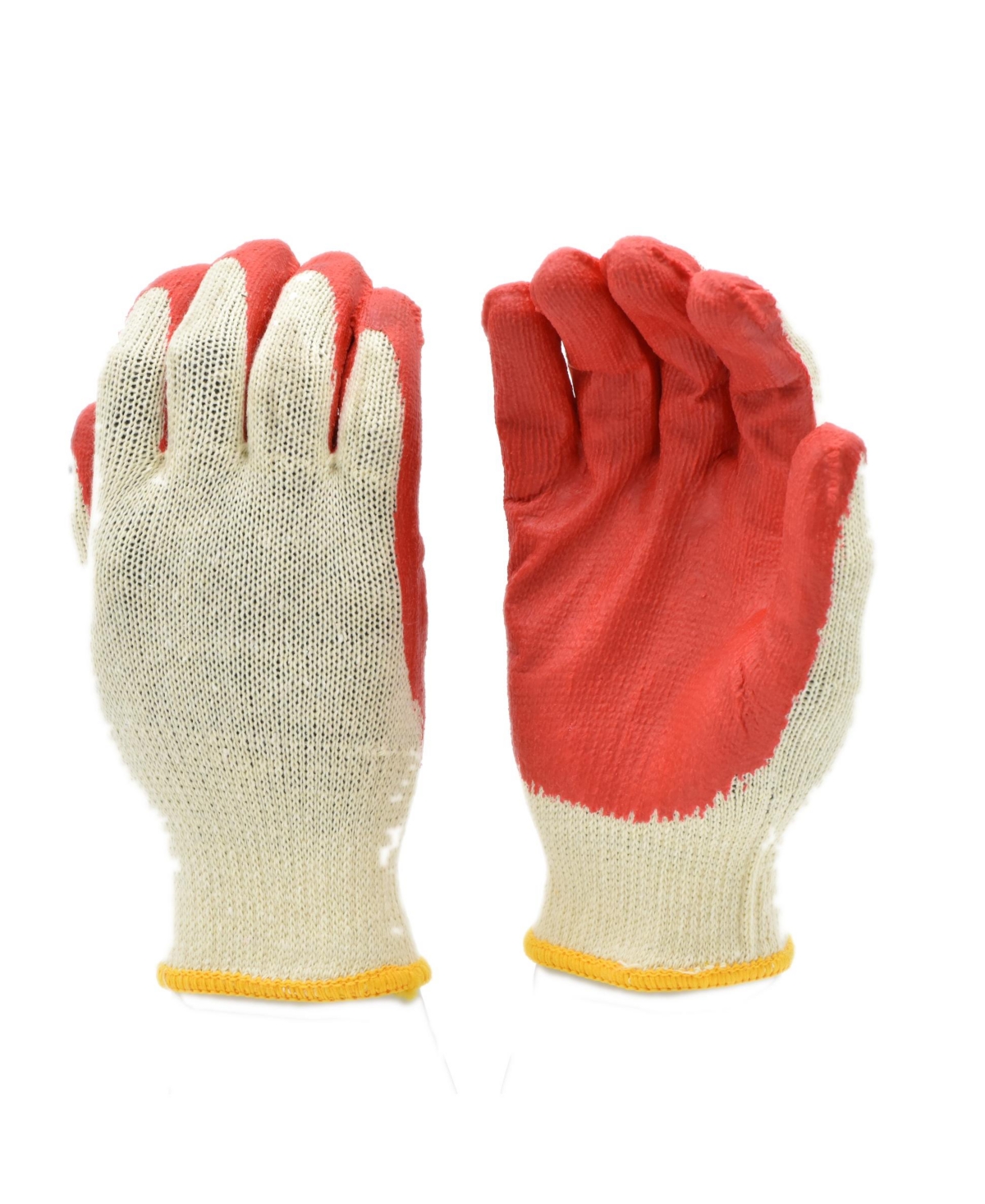 Latex Dipped Work Gloves, 10 Pairs - Red