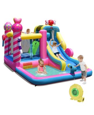 Costway Inflatable Bounce House Sweet Candy Bouncy Castle W  Water 