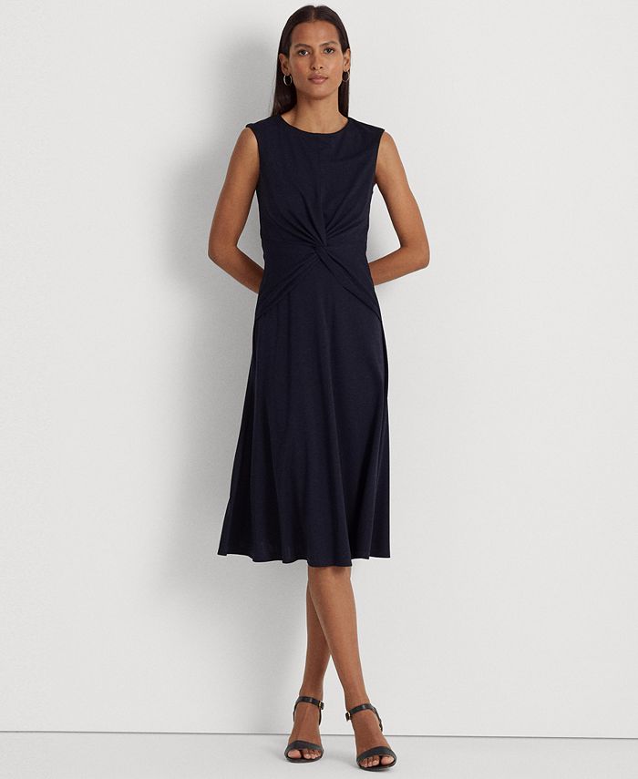 Lauren Ralph Lauren Twist-Front Jersey Dress & Reviews - Dresses - Women -  Macy's