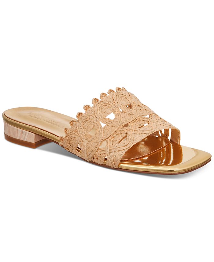 Straw flat sandals sales