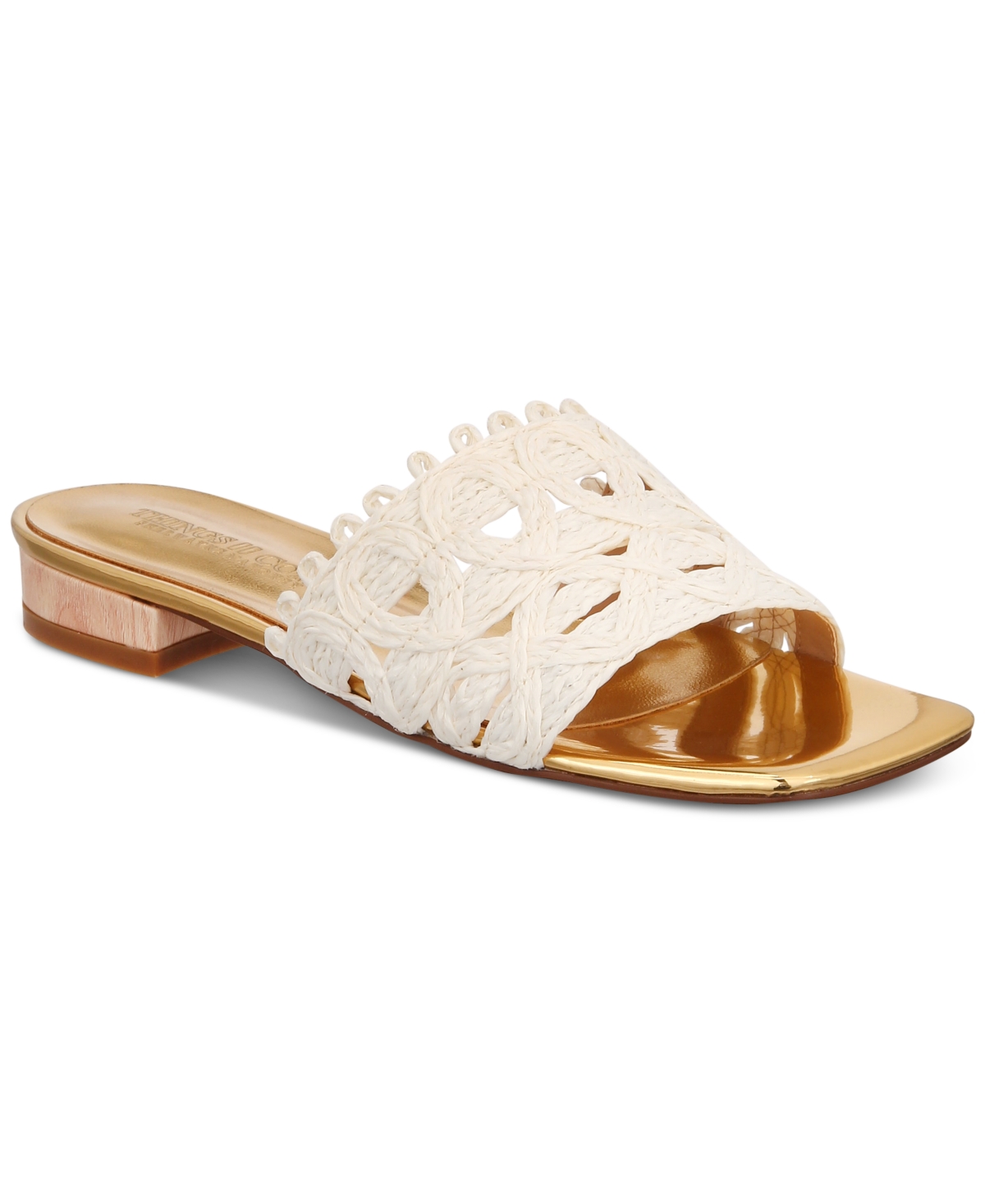 Things Ii Come Women's Tavita Slide Wood Heel Straw Flat Sandals In Off White