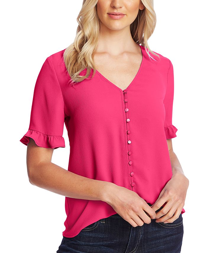 Cece ruffle best sale sleeve blouse