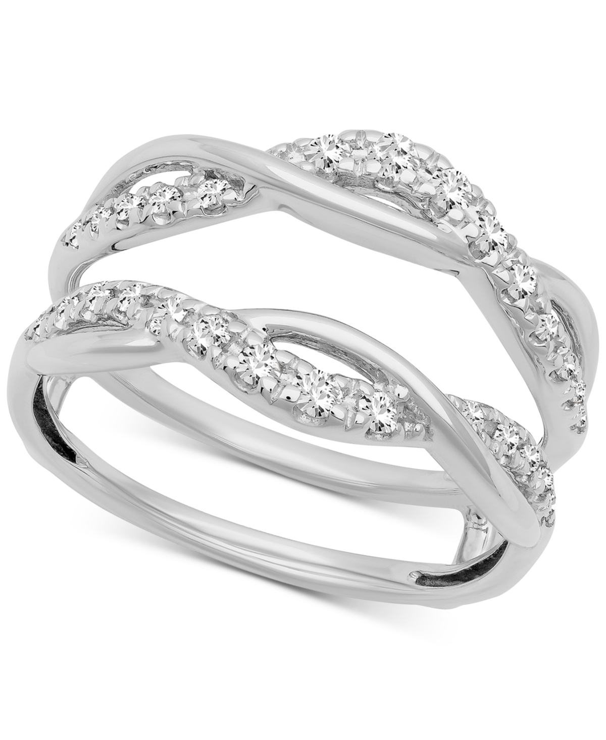 Diamond Oval Halo Cluster Intertwined Bridal Set (1/2 ct. t.w.) in 14k- White Gold