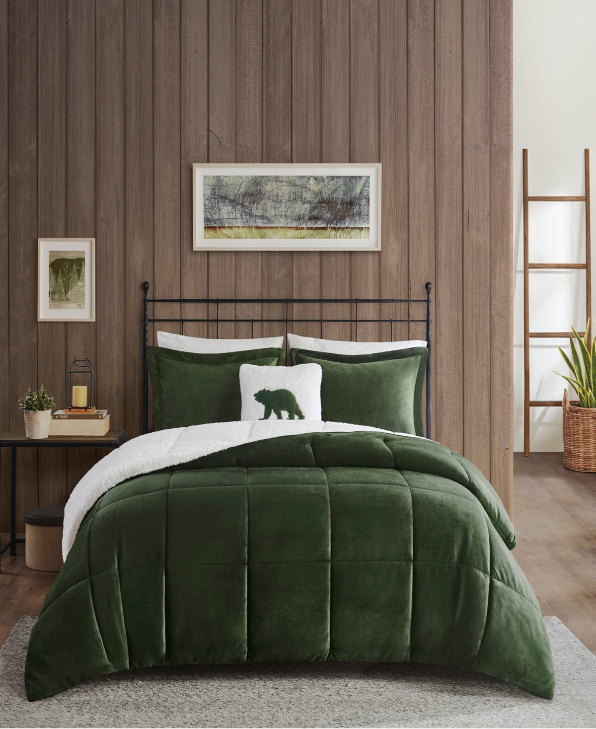 Macy's Woolrich Alton 4-pc. King Comforter Set In Green,ivory