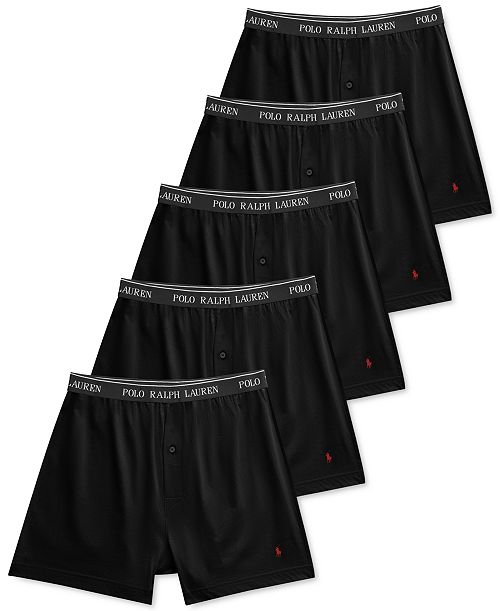 alfani Polo Ralph Lauren Men's 5-Pack Classic-Fit Cotton Knit Boxers Men's Fashion & Accessories