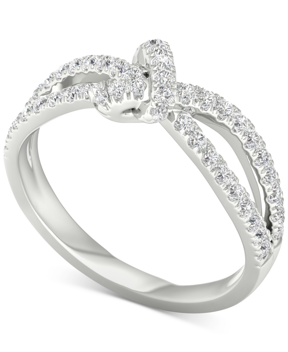 Lab Grown Diamond Knot Ring (1/2 ct. t.w.) in Sterling Silver - Sterling Silver