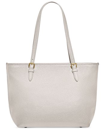 COACH Polished Pebble Leather Taylor Tote with C Dangle Charm - Macy's