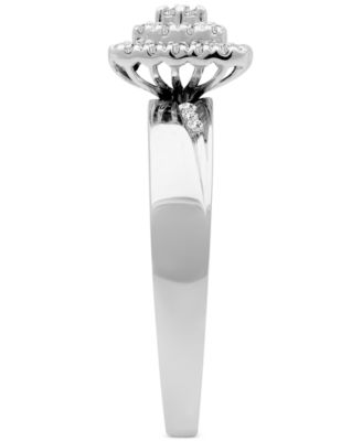 Diamond Square Cluster Bridal Set (1/4 ct. t.w.) in 14k White Gold