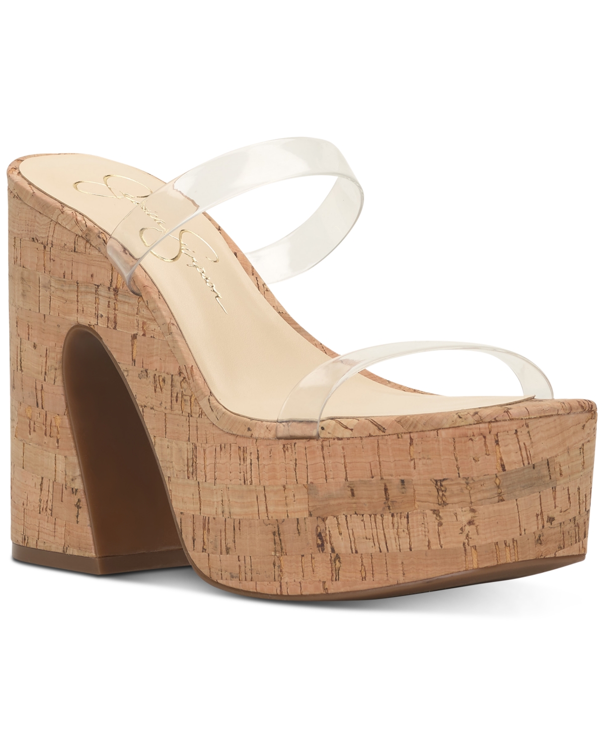 Jessica Simpson Women s Samhita Slip On Platform Sandals Clear Smart Closet