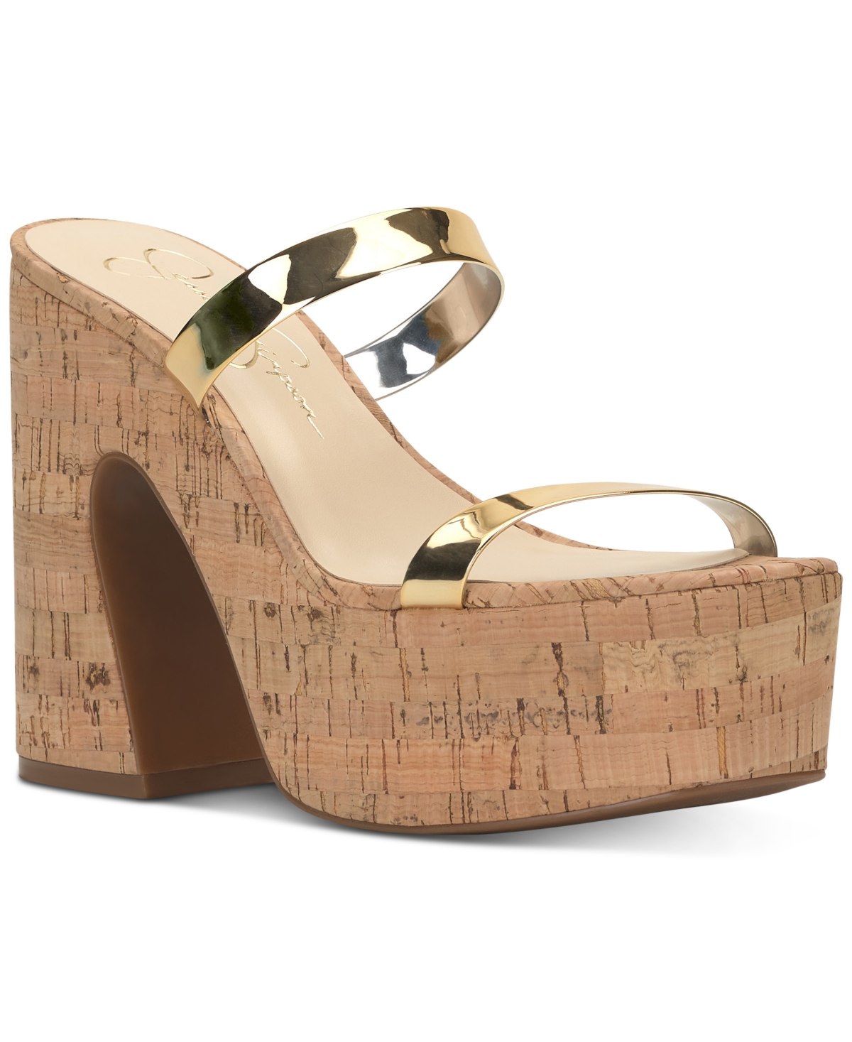 Jessica Simpson Women's Samhita Slip-on Platform Sandals In Gold