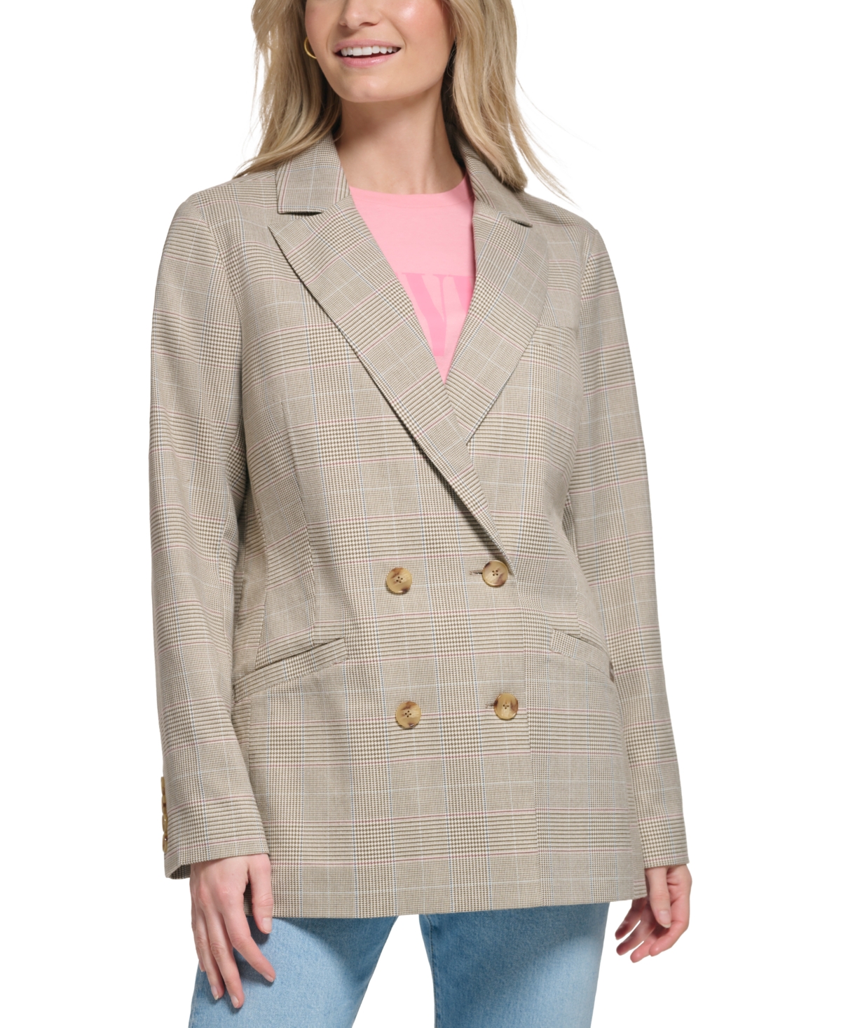 Levi's Women's Double-Breasted Lined Printed Blazer