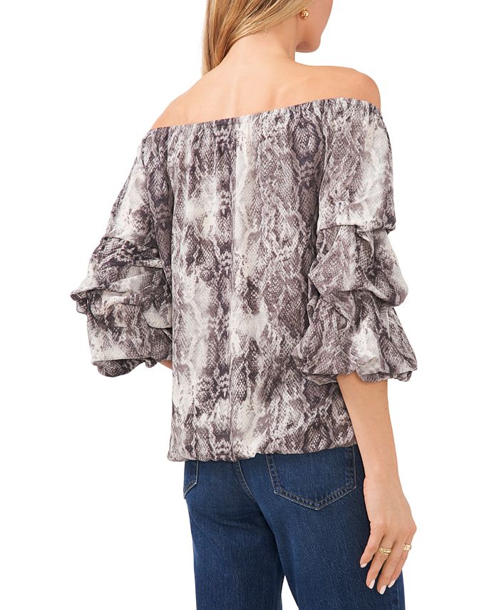 Vince Camuto Women's Off-The-Shoulder Bubble-Sleeve Top - Macy's