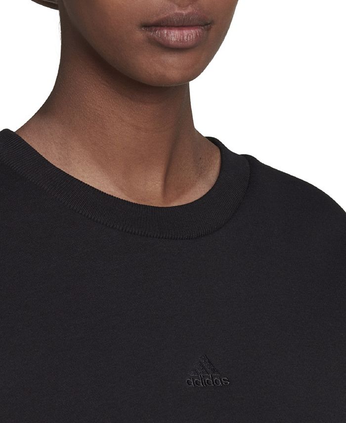 adidas Women s ALL SZN Fleece Dropped Shoulder Crewneck Sweatshirt