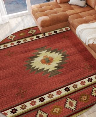 Phoenix Washable PH4 8' x 8' Round Area Rug