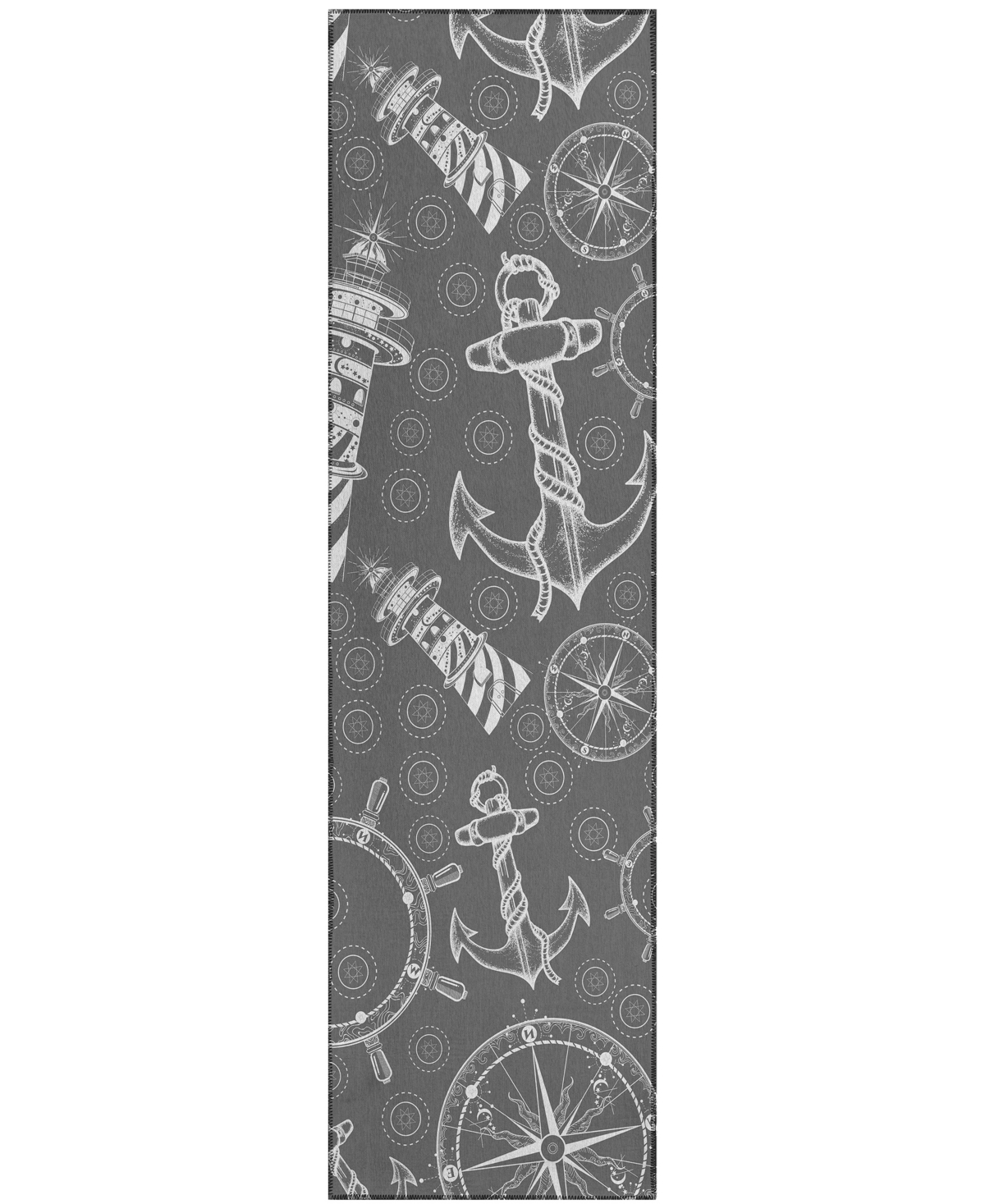 D Style Harbor Ha9 2'3" X 7'6" Runner Area Rug In Gray
