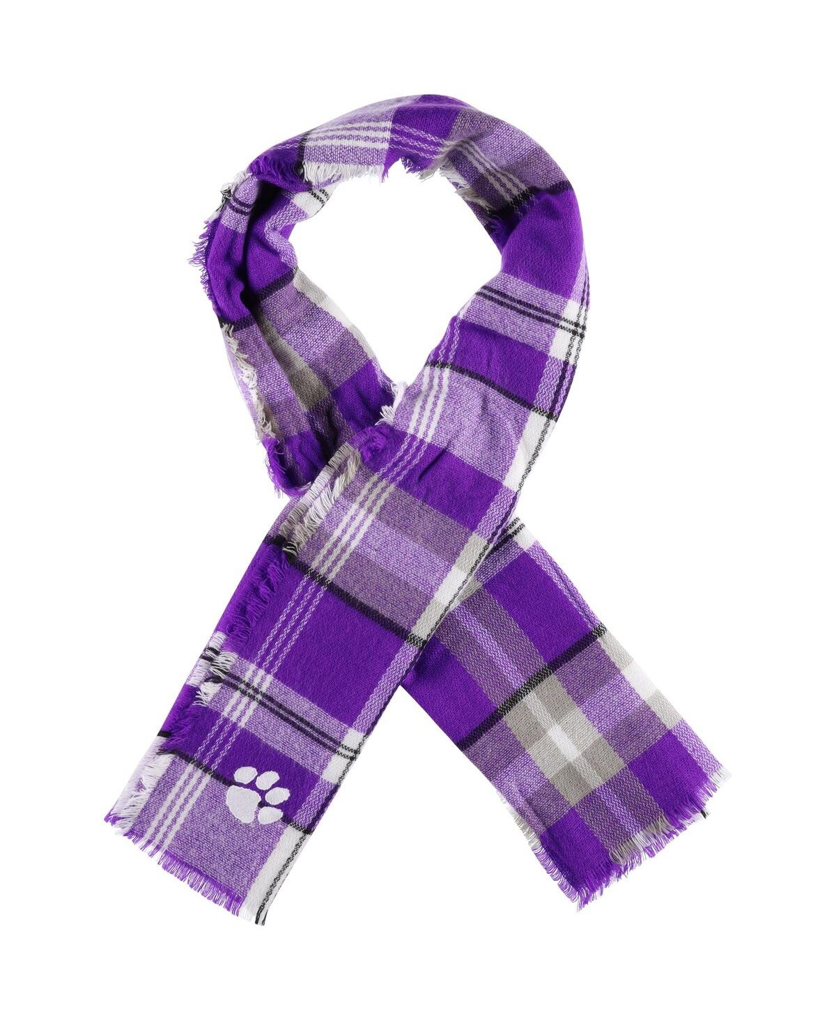 Women's ZooZatz Clemson Tigers Tartan Blanket Scarf - Purple