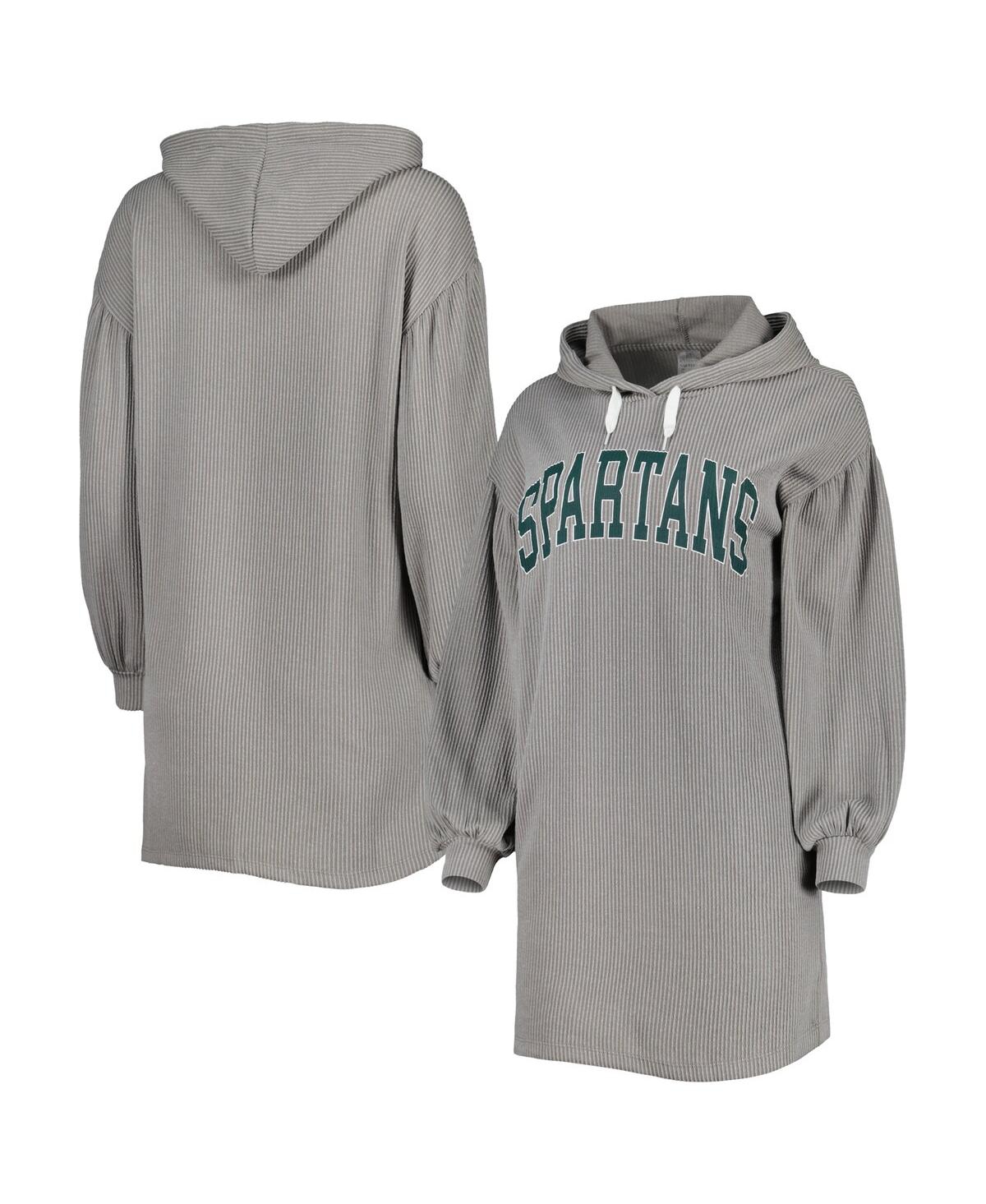 Shop Gameday Couture Women's  Gray Michigan State Spartans Game Winner Vintage-like Wash Tri-blend Dress
