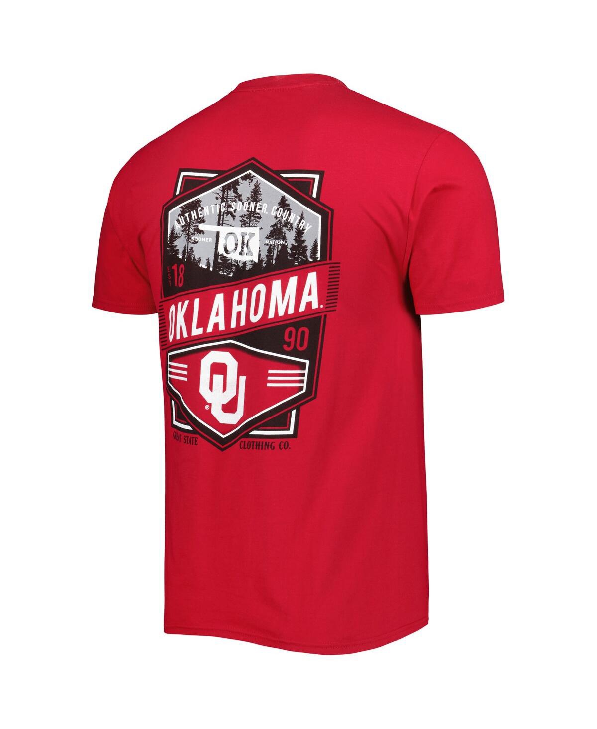 Shop Great State Clothing Men's Crimson Oklahoma Sooners Double Diamond Crest T-shirt