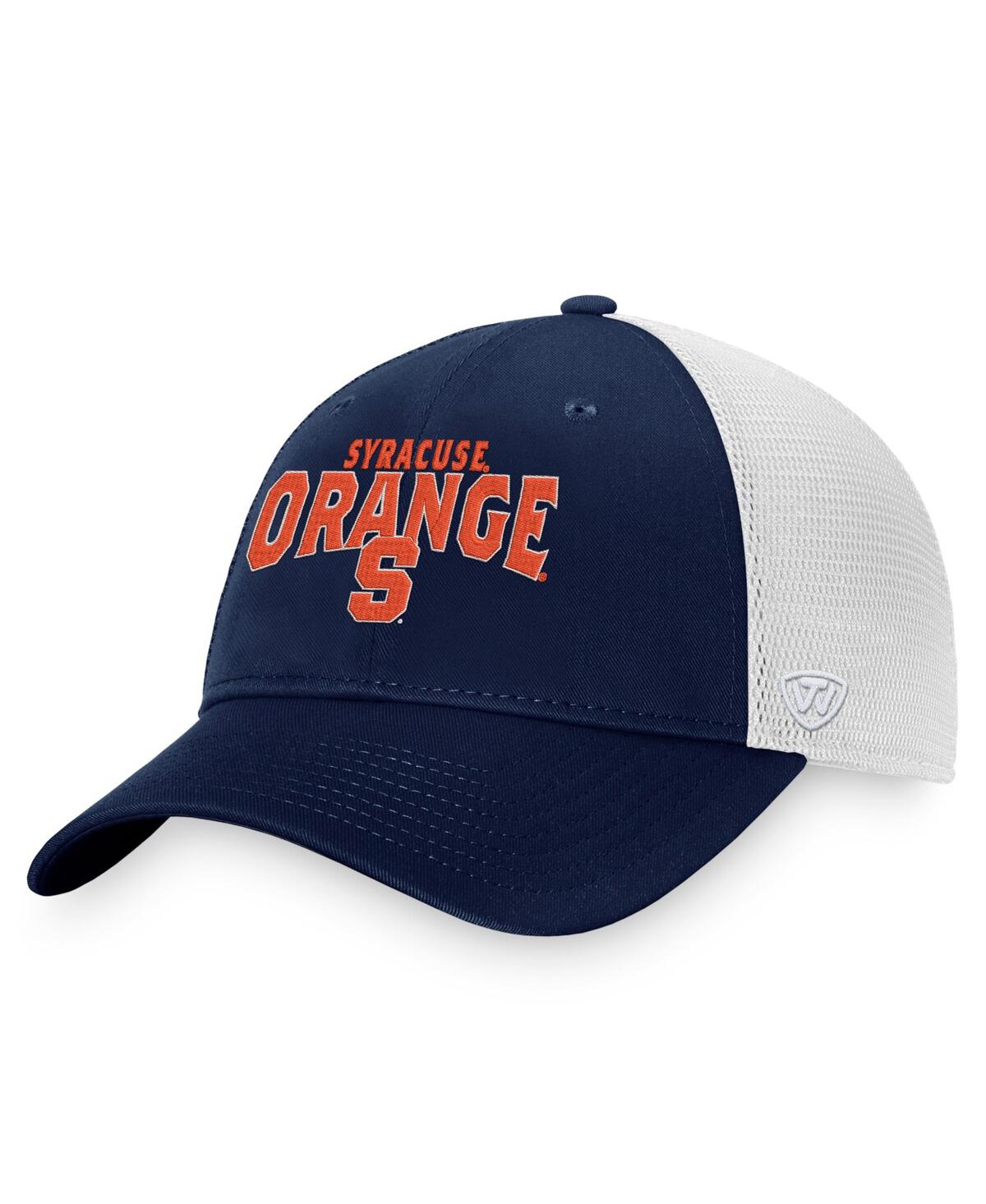 Shop Top Of The World Men's  Navy, White Syracuse Orange Breakout Trucker Snapback Hat In Navy,white