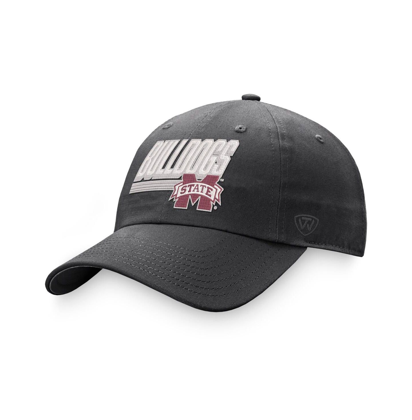 Мужская кепка Top of the World Charcoal Mississippi State Bulldogs Slice Adjustable Hat — фото 3
