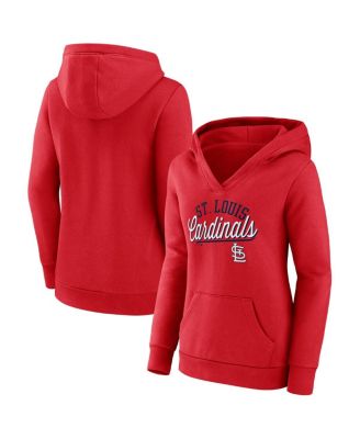 Women's Red St. Louis Cardinals Simplicity Crossover V-Neck Pullover Hoodie