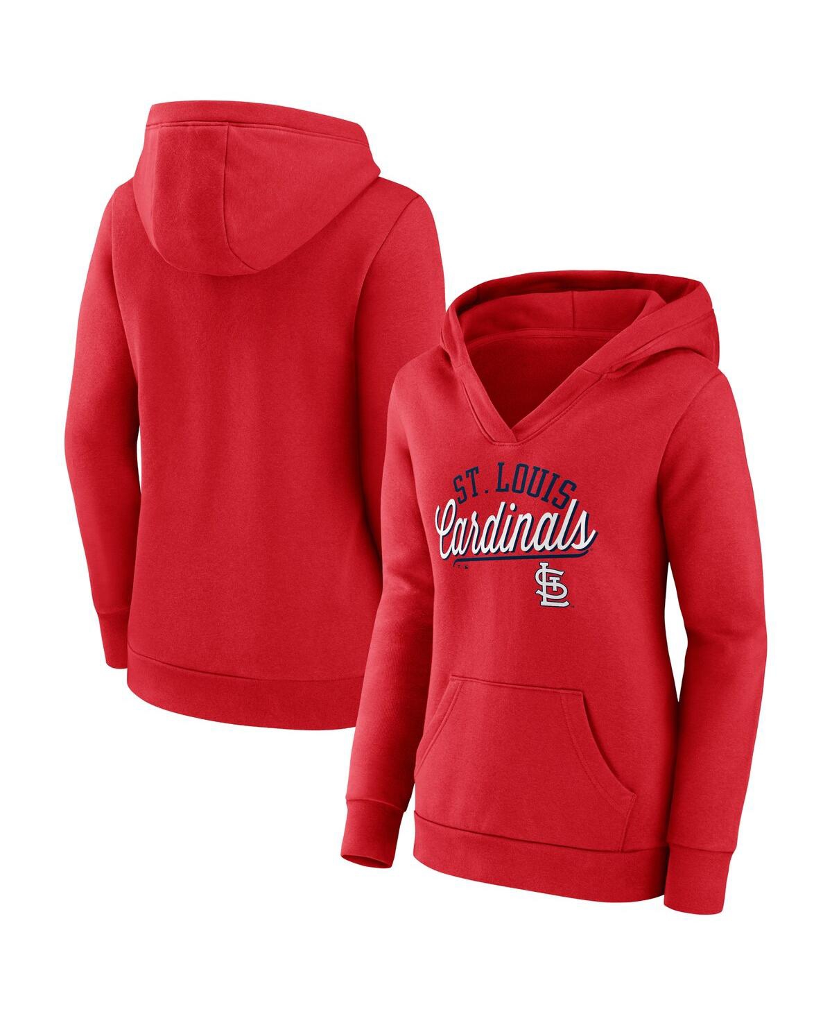 Fanatics Branded Red St. Louis Cardinals Simplicity Crossover V-neck Pullover Hoodie In Red