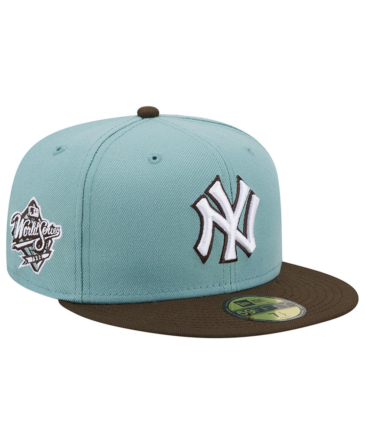 New Era Men's  Light Blue And Brown New York Yankees 1999 World Series Beach Kiss 59fifty Fitted Hat In Light Blue,brown