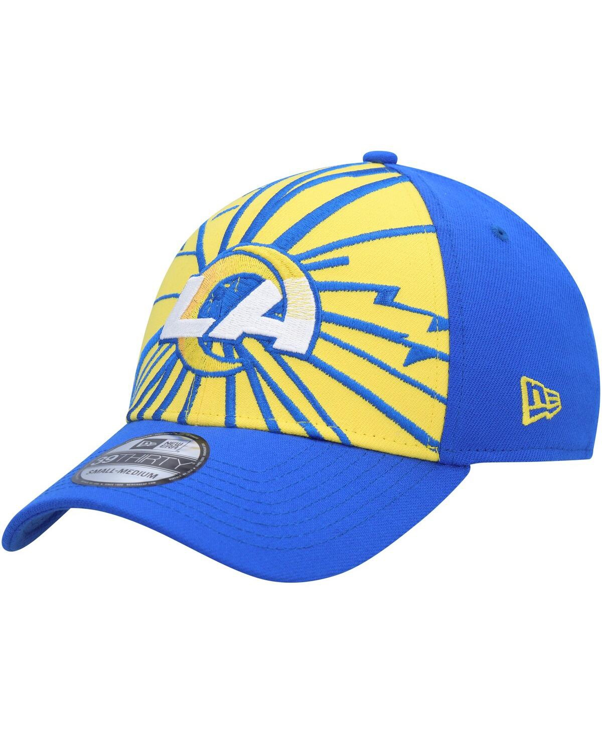 Shop New Era Men's  Gold, Royal Los Angeles Rams Shattered 39thirty Flex Hat In Gold,royal