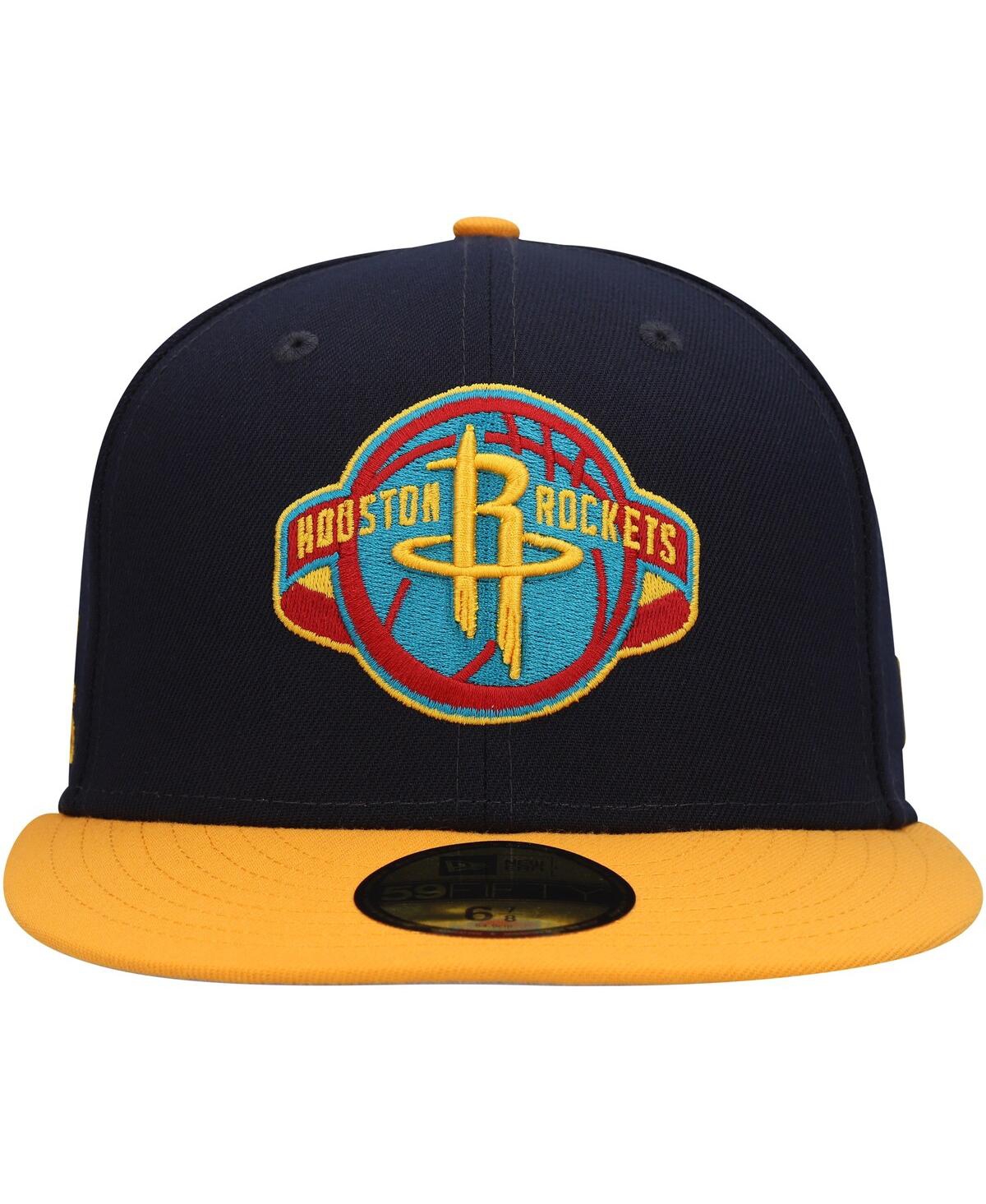 Men's New Era Gold Houston Rockets Midnight 59Fifty Fitted Hat - Gold